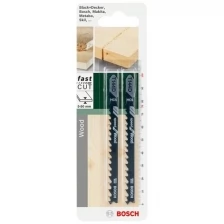 Набор пилок для лобзика BOSCH 2 штT144 D, HCS