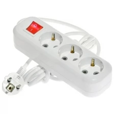 Сетевой удлинитель LUX ELECTRIC LUX У3-ЕВК-03 с выключателем 3-местный с з/к, 250В 16А, 3м