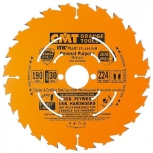 Пильный диск по дереву CMT 271.190.24M, 190X30(+20+16)X1,7/1,1 20° 10° ATB + 8° SHEAR Z=24