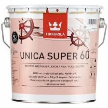 Лак уретано-алкидный полуглянцевый Unica Super 60 (Уника Супер 60) TIKKURILA 0,9 л (база EP)