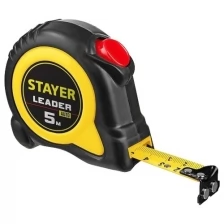 STAYER LEADER 5м / 19мм рулетка с автостопом в ударостойком обрезиненном корпусе