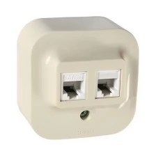 Розетка RJ11+RJ45 Cat.5 Legrand QUTEO, слоновая кость, 782251