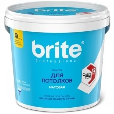 Краска для потолков Brite Professional белая, матовая (0,9л)