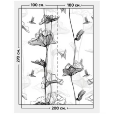 Фотообои / флизелиновые обои Цветы и птицы на белом 2 x 2,7 м