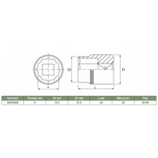 S04H4909 Головка торцевая 12-гранная 1/2"DR, 9 мм