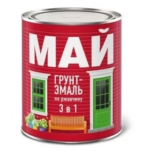 Грунт-эмаль по металлу и ржавчине Май полуглянцевая (0,8кг) черный