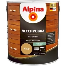 Защитная лазурь для дерева Alpina Аква, 2,5 л, кедр