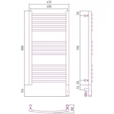 Электрический полотенцесушитель Сунержа Богема 3.0 выгнутая 800x400 МЭМ Пр. арт. 00-5803-8040